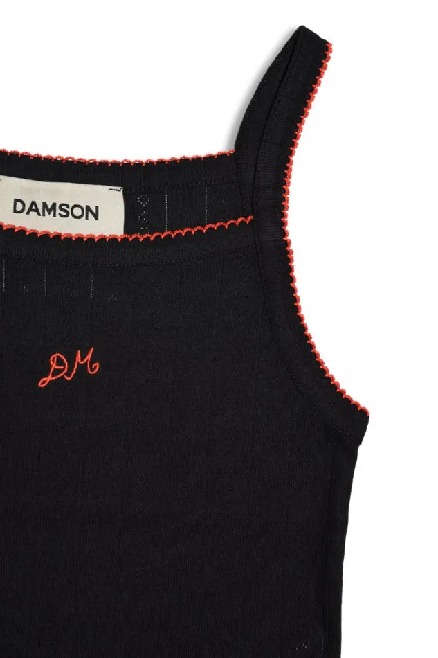 Women Damson Madder Tops Dm Cami Top 8211 Black Pointelle