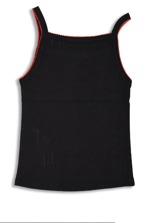 Women Damson Madder Tops Dm Cami Top 8211 Black Pointelle