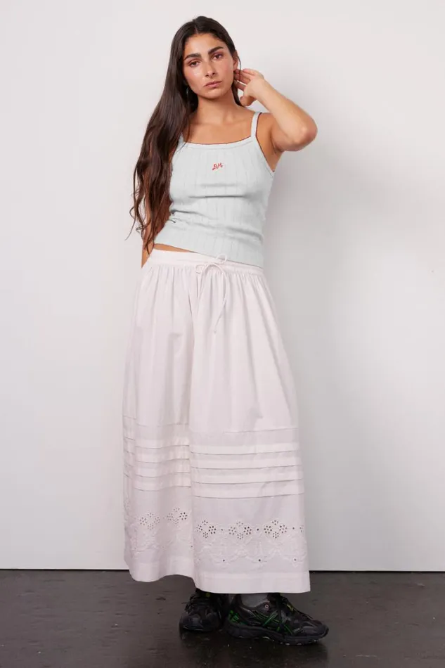 Women Damson Madder Tops Dm Cami Top 8211 White Pointelle
