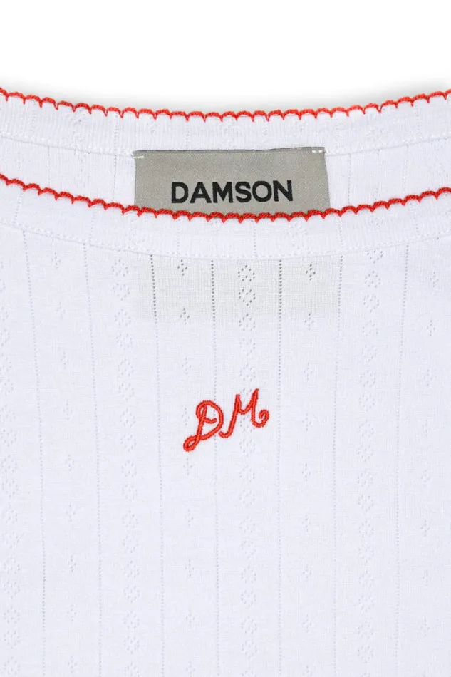 Women Damson Madder Tops Dm Cami Top 8211 White Pointelle