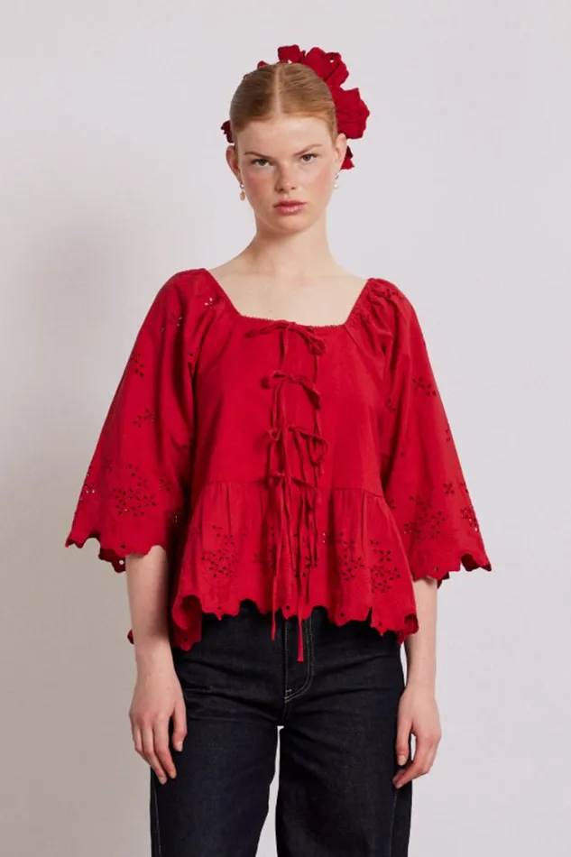 Women Damson Madder Tops Lana Blouse 8211 Red