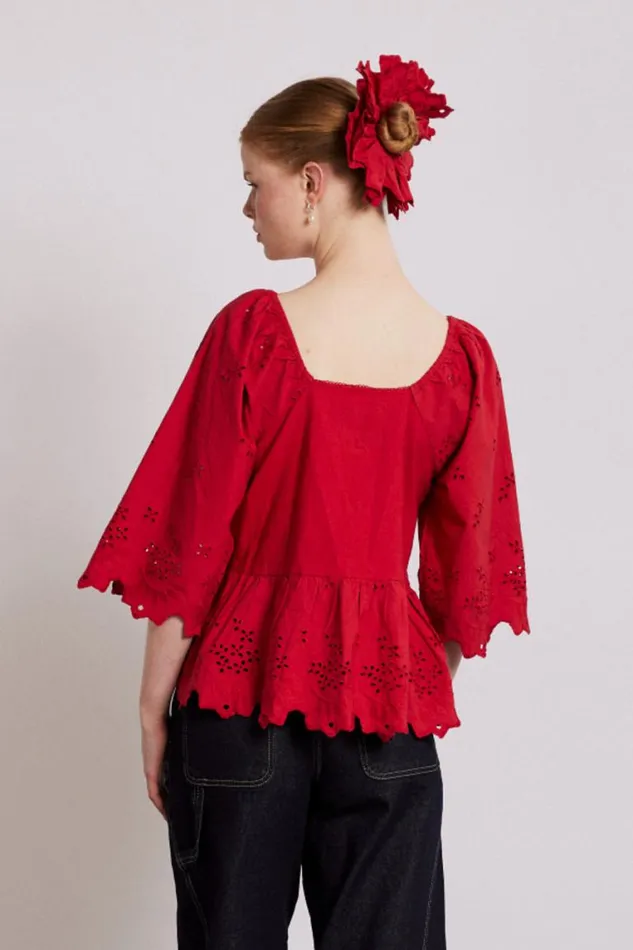 Women Damson Madder Tops Lana Blouse 8211 Red