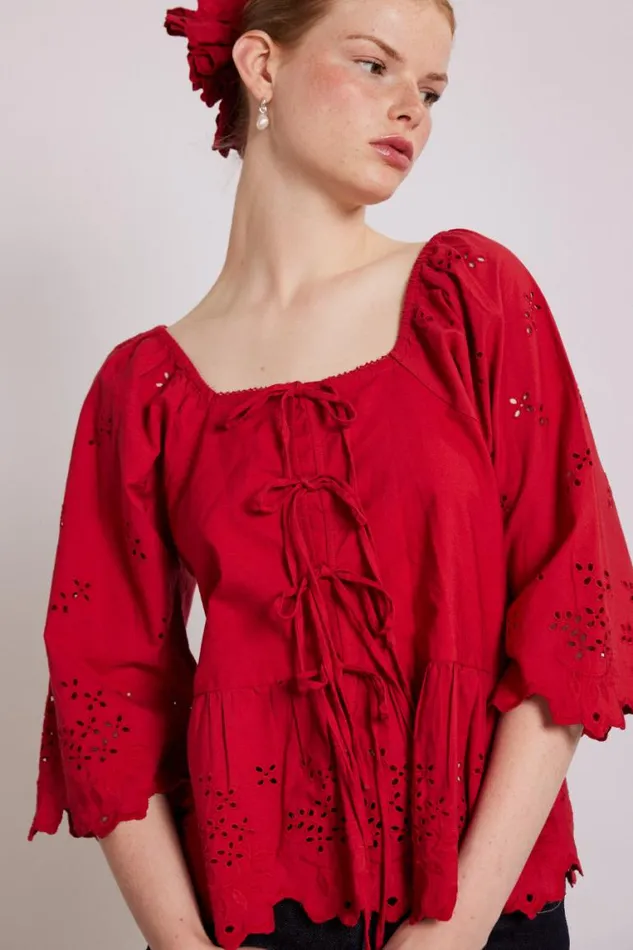 Women Damson Madder Tops Lana Blouse 8211 Red