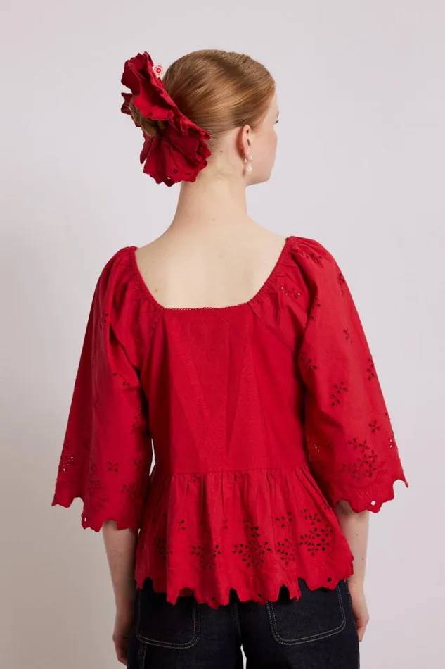 Women Damson Madder Tops Lana Blouse 8211 Red