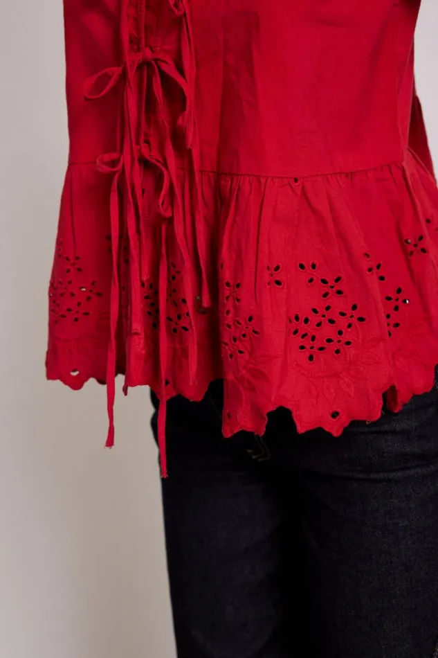 Women Damson Madder Tops Lana Blouse 8211 Red