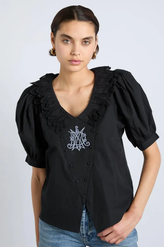 Women Damson Madder Tops Lottie Blouse 8211 Black