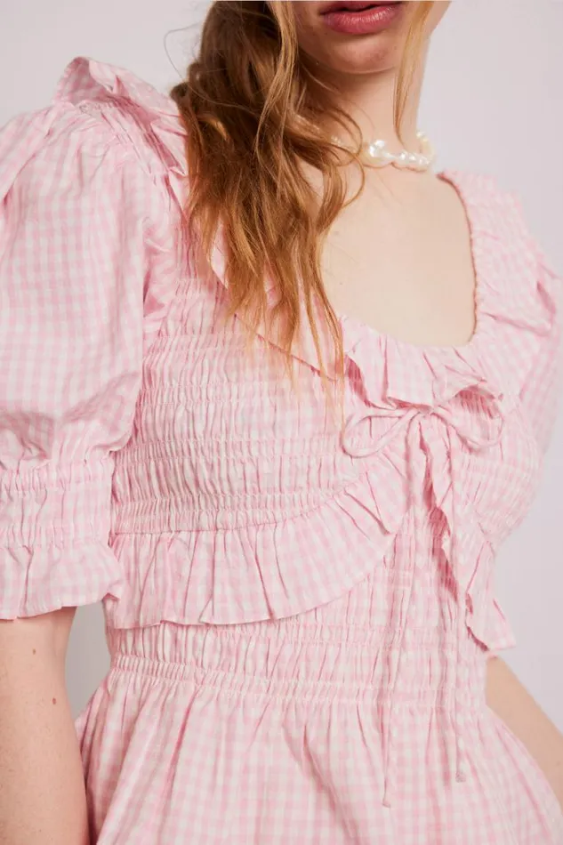 Women Damson Madder Tops Meghan Blouse 8211 Pink Gingham
