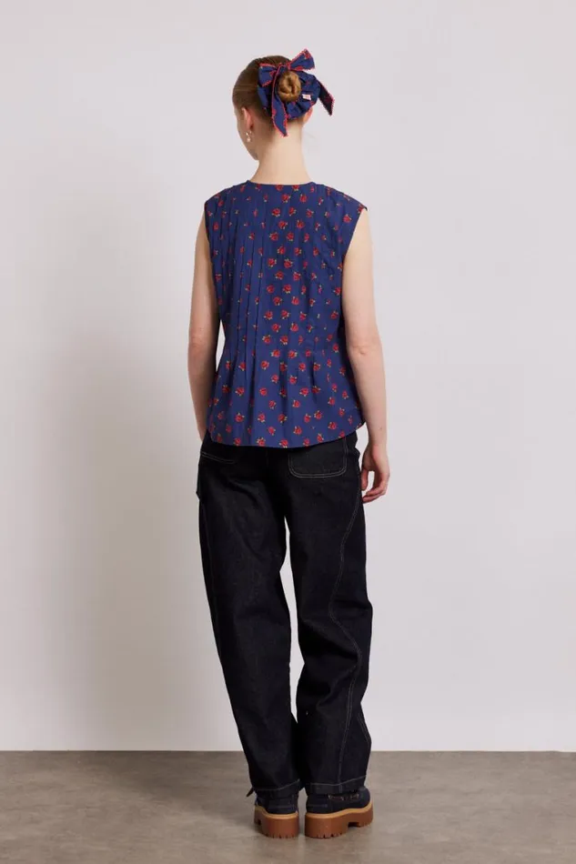 Women Damson Madder Tops Nora Pin Tuck Blouse 8211 Rose Print
