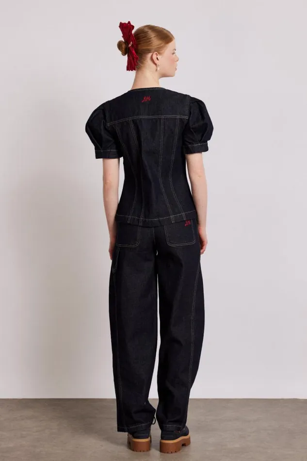 Women Damson Madder Tops Shell Denim Top 8211 Dark Indigo