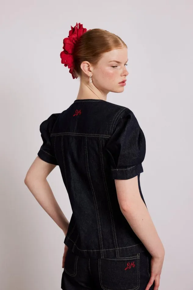 Women Damson Madder Tops Shell Denim Top 8211 Dark Indigo