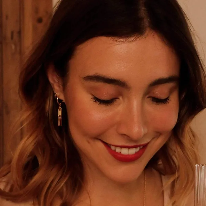 Women Drop Earrings Daisy London Jewellery Artisan Tapestry Drop Earrings 18ct Gold Plate
