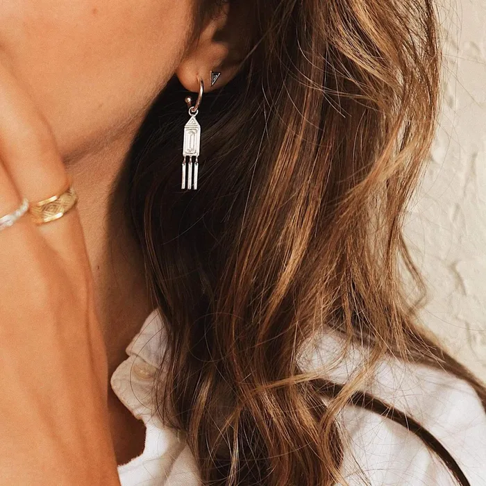 Women Drop Earrings Daisy London Jewellery Artisan Tapestry Drop Earrings Sterling Silver
