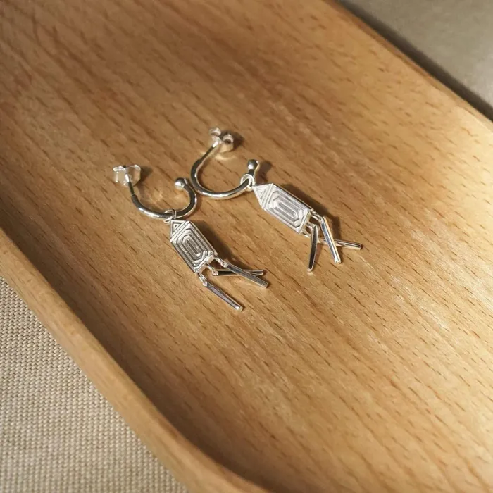 Women Drop Earrings Daisy London Jewellery Artisan Tapestry Drop Earrings Sterling Silver