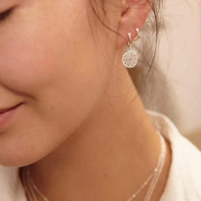Women Drop Earrings Daisy London Jewellery Crown Chakra Earrings Silver