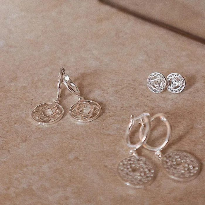 Women Drop Earrings Daisy London Jewellery Crown Chakra Earrings Silver