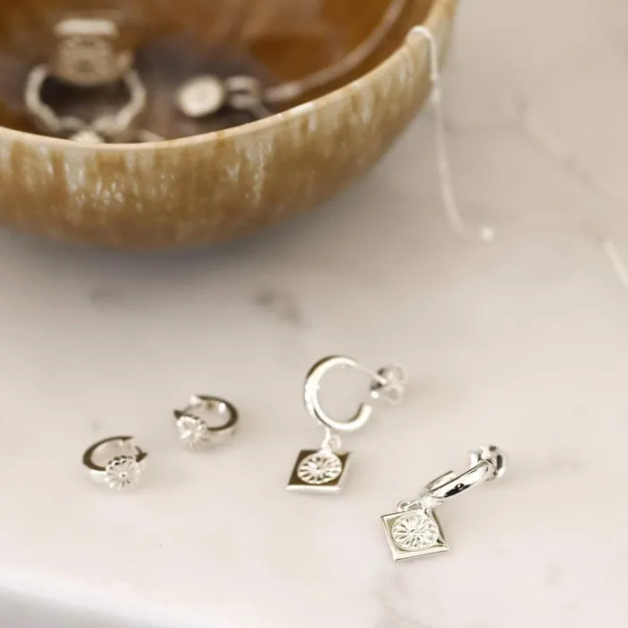 Women Drop Earrings Daisy London Jewellery Daisy Bloom Drop Earrings Sterling Silver