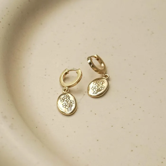 Women Drop Earrings Daisy London Jewellery Forget Me Not Drop Earrings 18ct Gold Plate