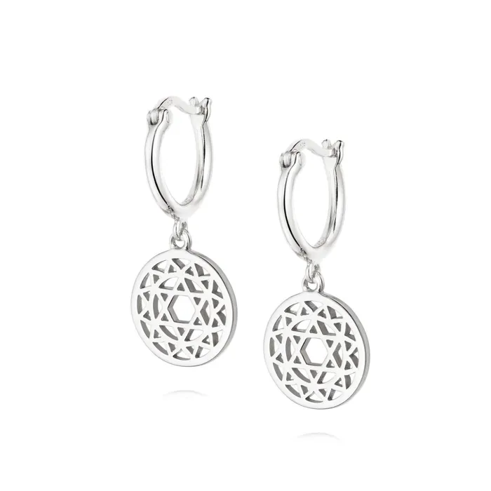 Women Drop Earrings Daisy London Jewellery Heart Chakra Earrings Silver