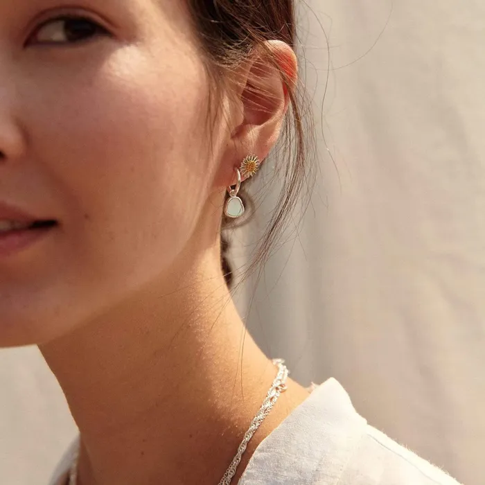 Women Drop Earrings Daisy London Jewellery Isla Mother Of Pearl Drop Earrings Sterling Silver