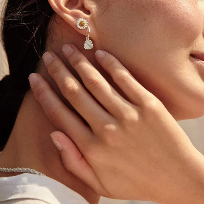 Women Drop Earrings Daisy London Jewellery Isla Mother Of Pearl Drop Earrings Sterling Silver