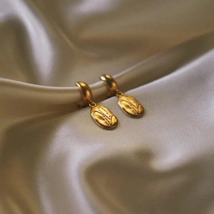 Women Drop Earrings Daisy London Jewellery Lavender Drop Earrings 18ct Gold Plate