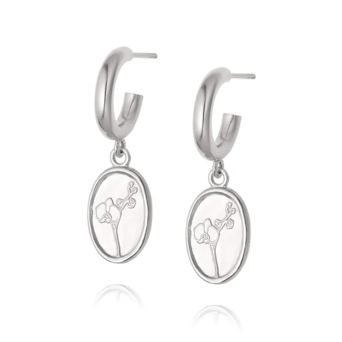 Women Drop Earrings Daisy London Jewellery Orchid Drop Earrings Sterling Silver Women Drop Earrings Daisy London Jewellery Orchid Drop Earrings Sterling Silver