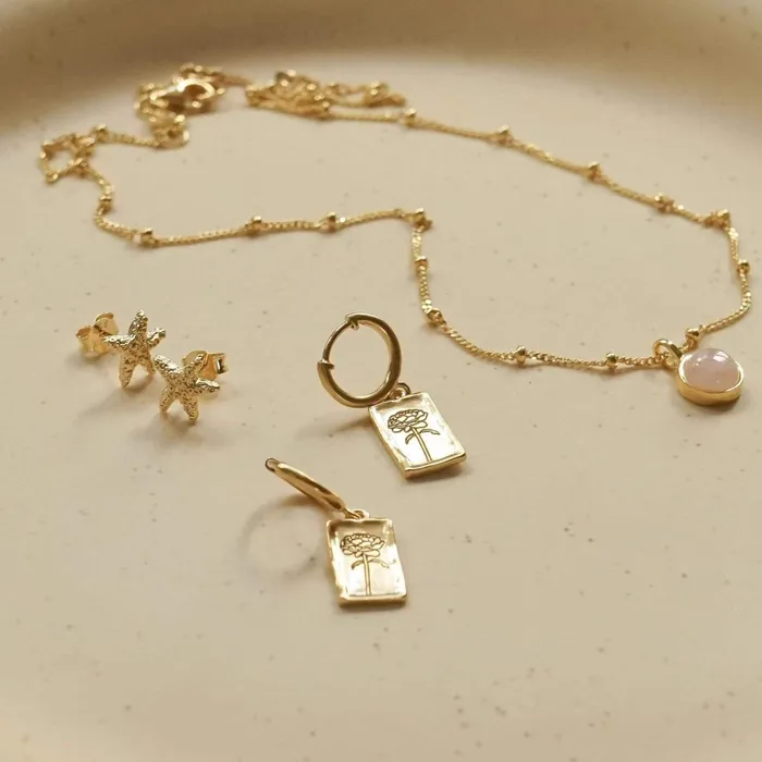 Women Drop Earrings Daisy London Jewellery Rose Drop Earrings 18ct Gold Plate