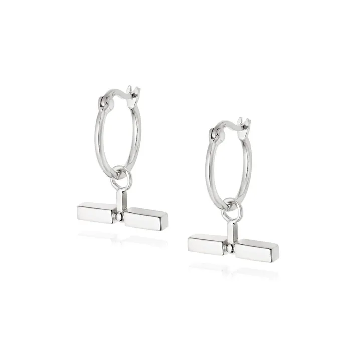 Women Drop Earrings Daisy London Jewellery Stacked T Bar Earrings Sterling Silver Women Drop Earrings Daisy London Jewellery Stacked T Bar Earrings Sterling Silver