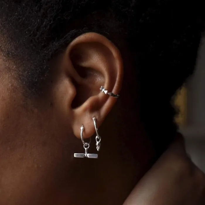 Women Drop Earrings Daisy London Jewellery Stacked T Bar Earrings Sterling Silver
