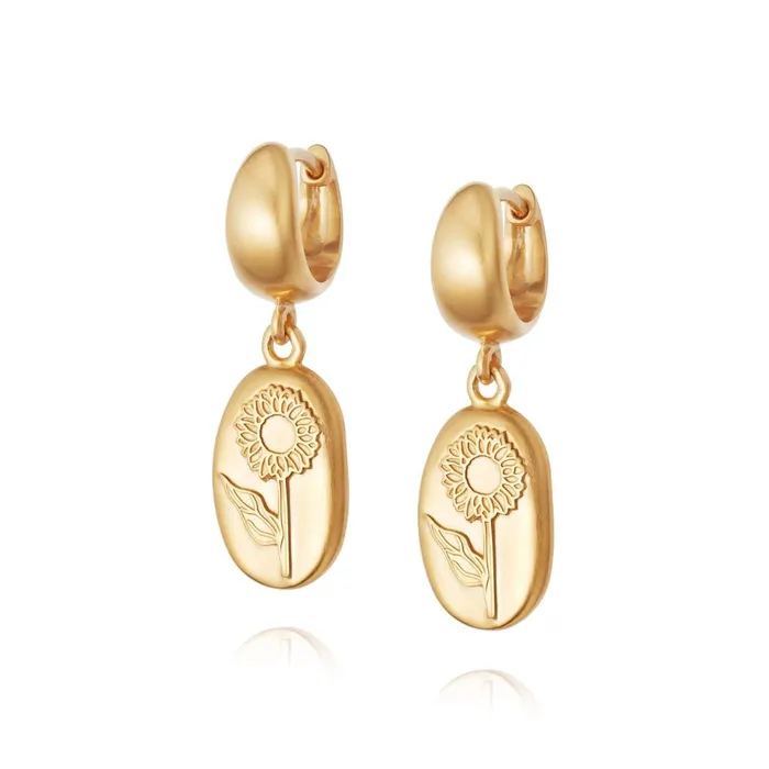 Women Drop Earrings Daisy London Jewellery Sunflower Drop Earrings 18ct Gold Plate Women Drop Earrings Daisy London Jewellery Sunflower Drop Earrings 18ct Gold Plate