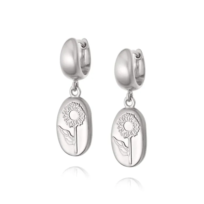 Women Drop Earrings Daisy London Jewellery Sunflower Drop Earrings Sterling Silver Women Drop Earrings Daisy London Jewellery Sunflower Drop Earrings Sterling Silver