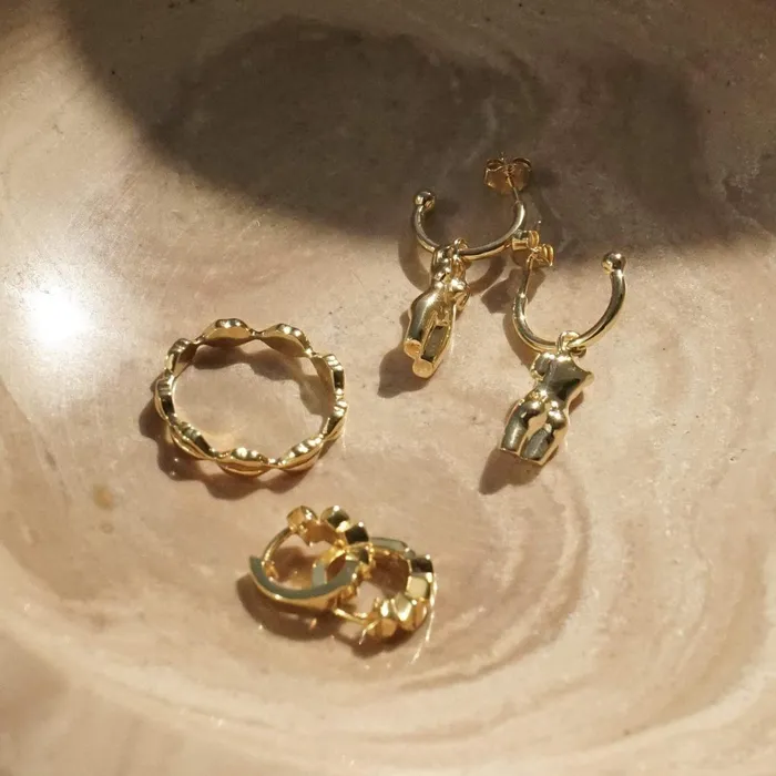 Women Drop Earrings Daisy London Jewellery Vita Drop Earrings 18ct Gold Plate