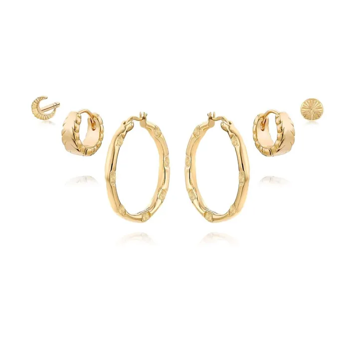 Women Earring Layering Sets Daisy London Jewellery 3 Piercing Goddess Earring Stack Women Earring Layering Sets Daisy London Jewellery 3 Piercing Goddess Earring Stack