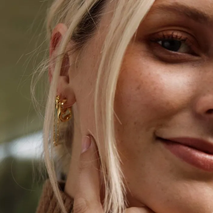 Women Earring Layering Sets Daisy London Jewellery Go With The Flow Triple Earring Stack