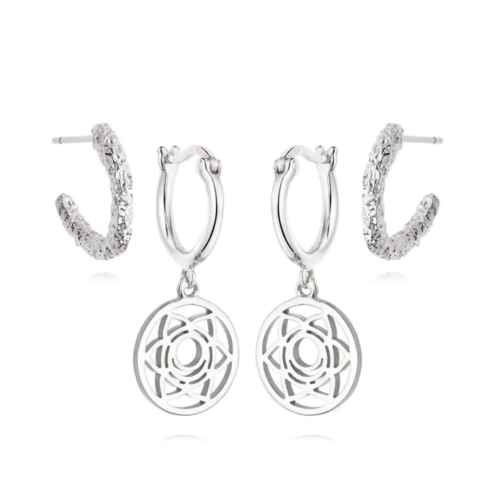 Women Earring Layering Sets Daisy London Jewellery Silver 039Breath Easy039 Earring Stack Women Earring Layering Sets Daisy London Jewellery Silver 039Breath Easy039 Earring Stack