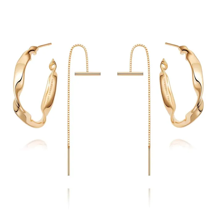 Women Earring Layering Sets Daisy London Jewellery T Bar Chain and Flow Earring Set Women Earring Layering Sets Daisy London Jewellery T Bar Chain and Flow Earring Set