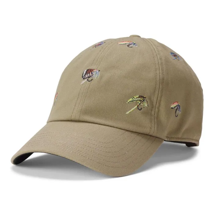 Women Embroidered Flies Ball Cap Safari Green Orvis Hats