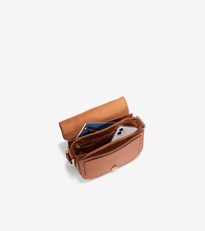 Women Essential Mini Saddle Bag British Tan Cole Haan Crossbody Bags