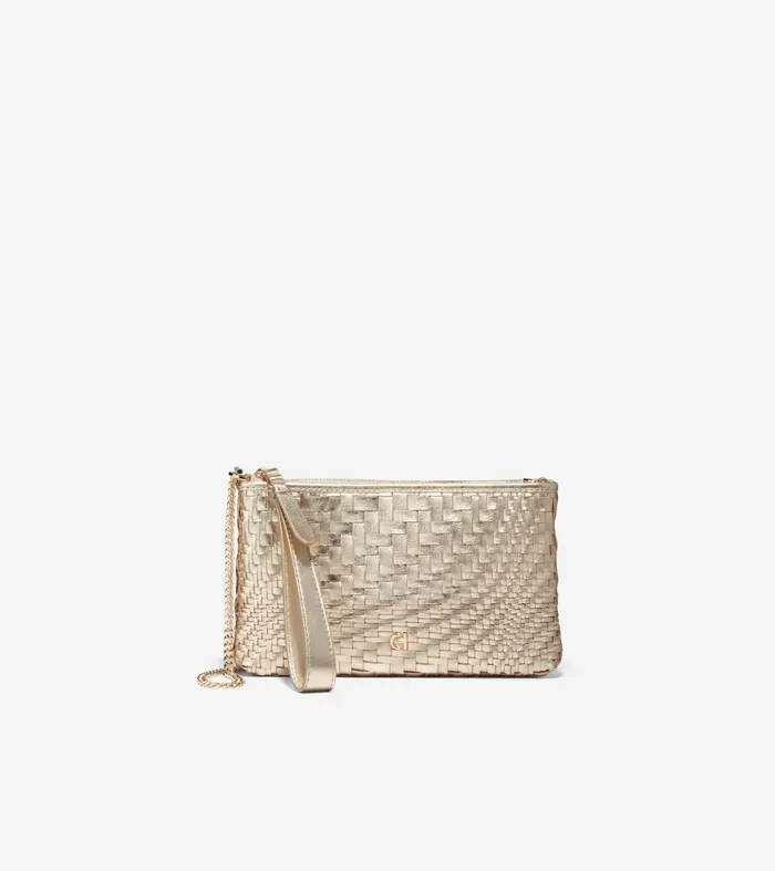 Women Essential Pouch Genevieve Weave Gold Cole Haan Wallets and Wristlets