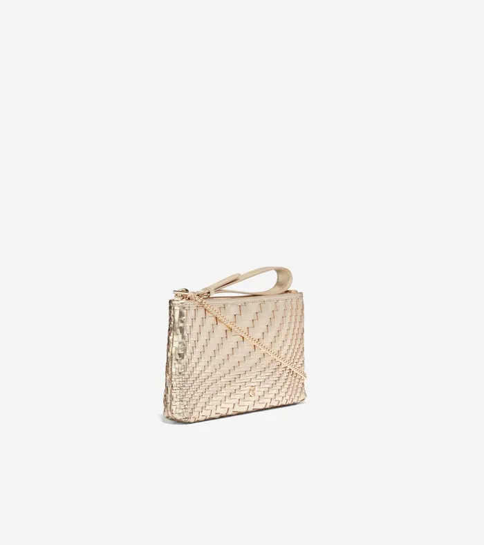 Women Essential Pouch Genevieve Weave Gold Cole Haan Wallets and Wristlets