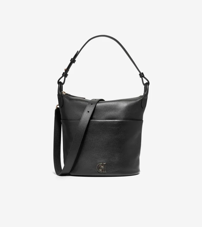 Women Essential Soft Bucket Bag Black Cole Haan Shoulder Bags