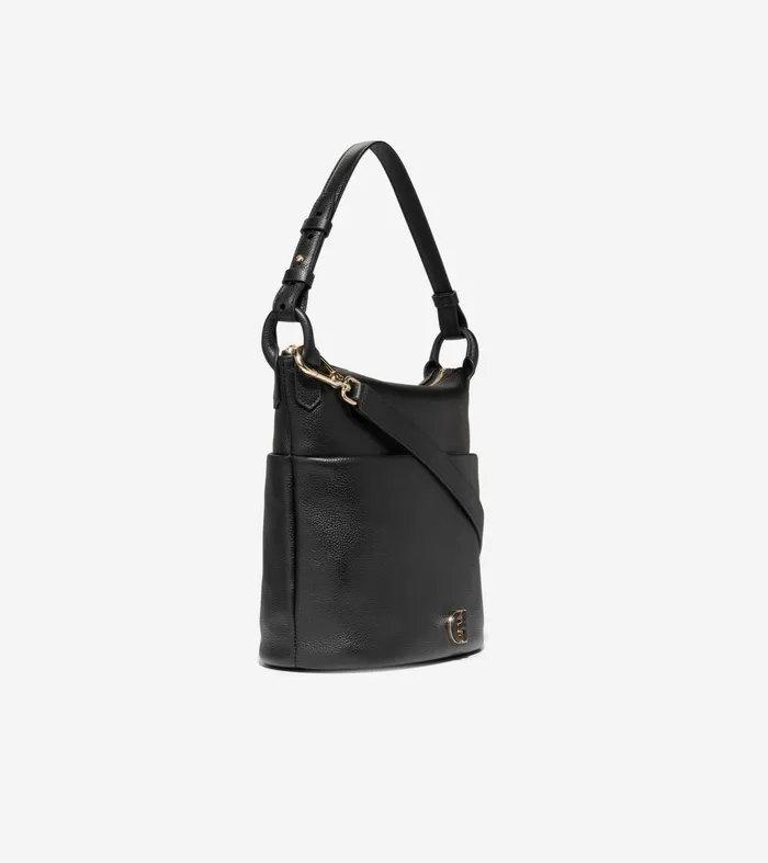 Women Essential Soft Bucket Bag Black Cole Haan Shoulder Bags