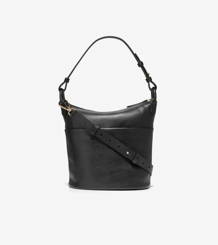 Women Essential Soft Bucket Bag Black Cole Haan Shoulder Bags