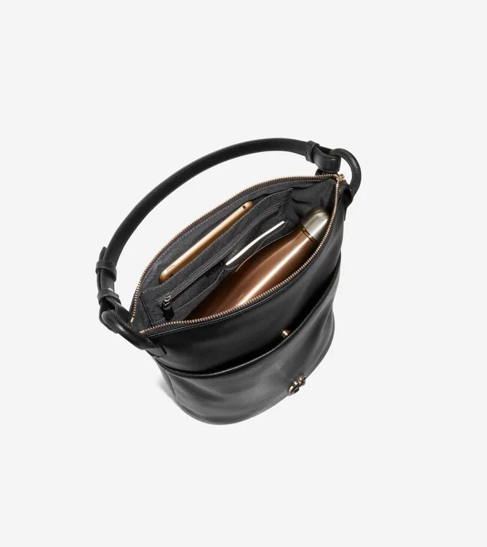 Women Essential Soft Bucket Bag Black Cole Haan Shoulder Bags