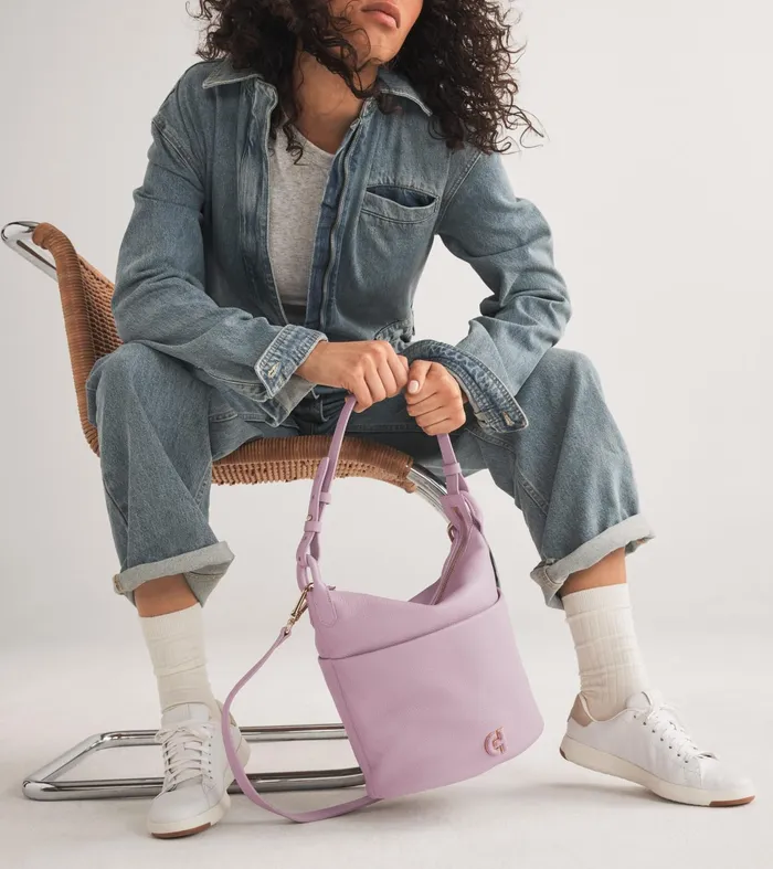 Women Essential Soft Bucket Bag Mauve Cole Haan Shoulder Bags