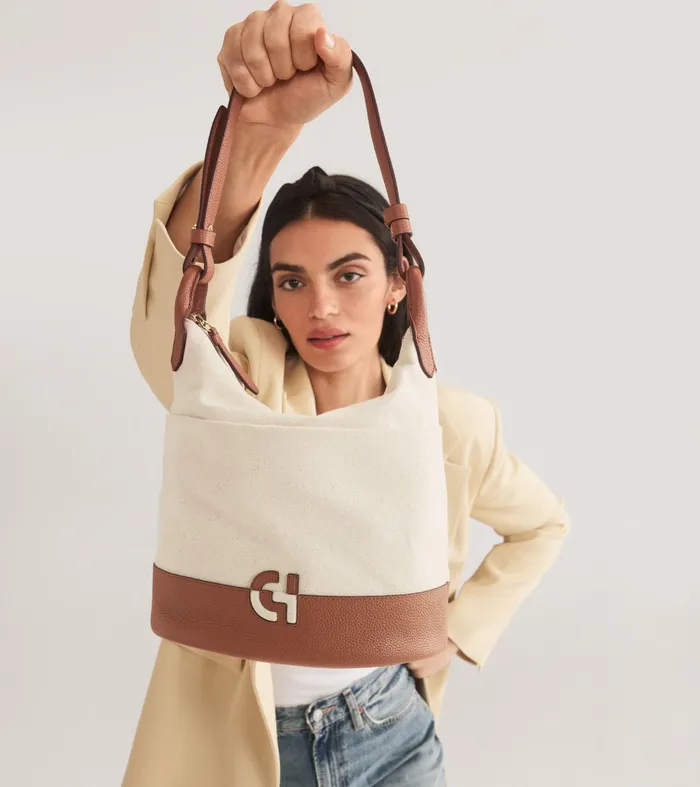 Women Essential Soft Bucket Bag Naturalbritish Tan Cole Haan Shoulder Bags