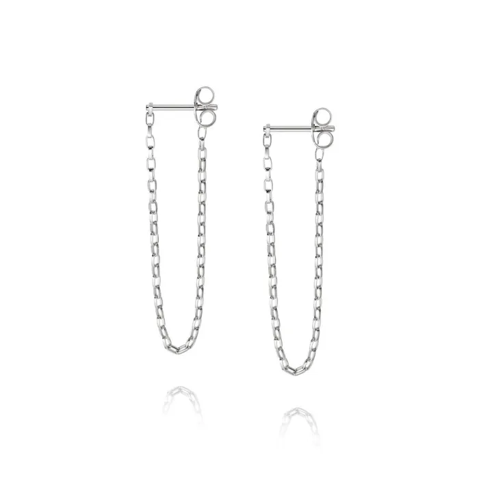 Women Este Lalonde Earrings Daisy London Jewellery Este Lalonde Box Chain Earrings Sterling Silver Women Este Lalonde Earrings Daisy London Jewellery Este Lalonde Box Chain Earrings Sterling Silver