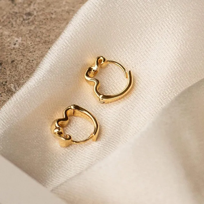 Women Este Lalonde Earrings Daisy London Jewellery Este Lalonde Flow Huggie Hoops 18ct Gold Plate