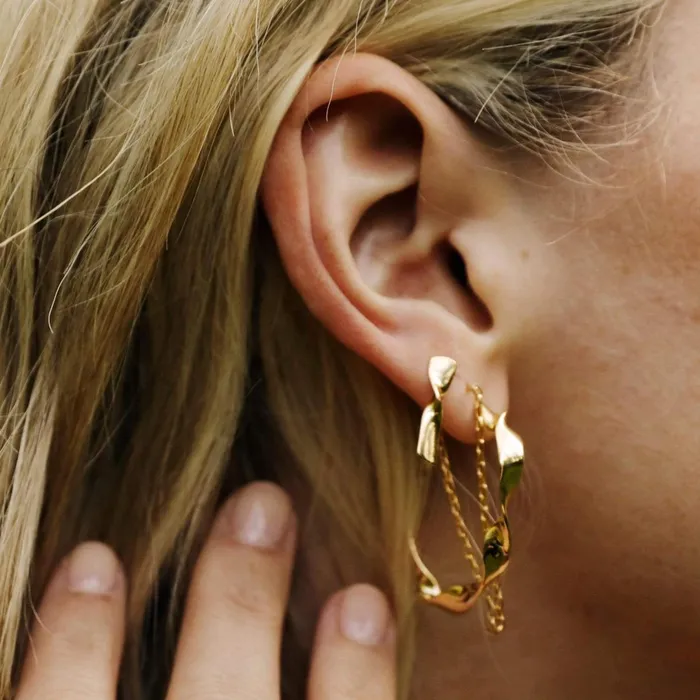 Women Este Lalonde Earrings Daisy London Jewellery Este Lalonde Flow Maxi Hoops 18ct Gold Plate