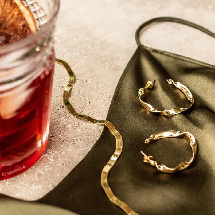 Women Este Lalonde Earrings Daisy London Jewellery Este Lalonde Flow Maxi Hoops 18ct Gold Plate